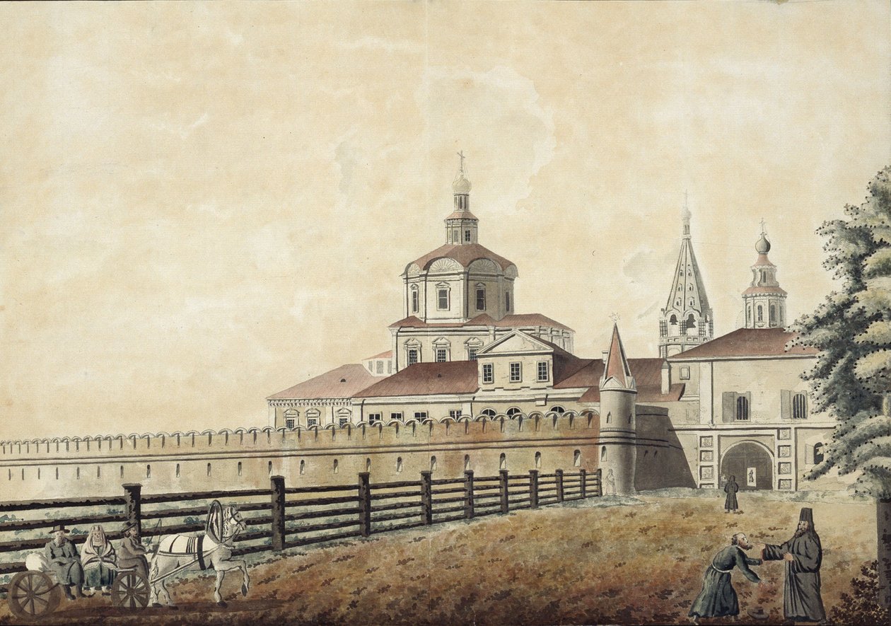 Het St. Andronik Klooster in Moskou, 1780s door Francesco Camporesi