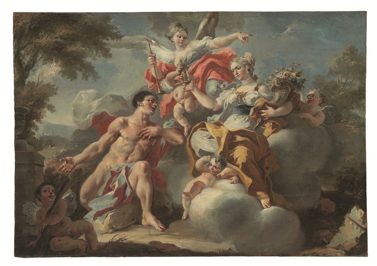 Een van een Paar Allegorieën door Francesco Celebrano