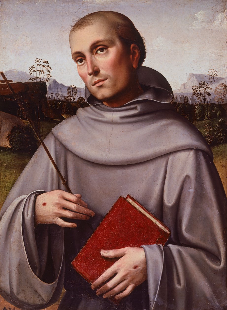 St. Francisco, circa 1500, door Francesco Francia (circa 1450-1517), paneel, 55x45 cm door Francesco Francia