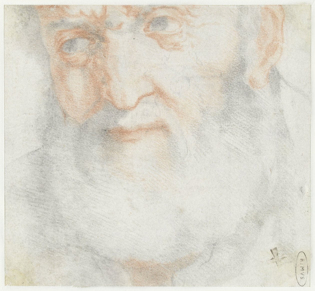 Kop van een oude man met baard door Francesco Furini (attributed to)