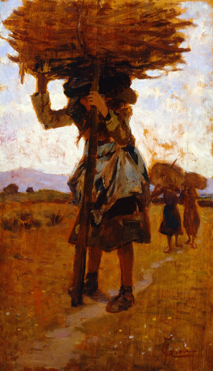 Vrouwelijke houthakkers uit San Rossore (studie) door Francesco Gioli
