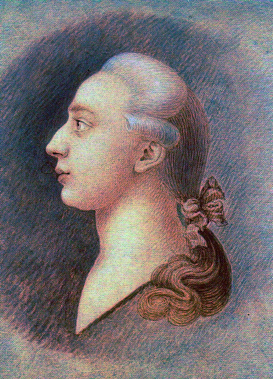 Portret van Giacomo Casanova (1725-1798) - door Francesco Giuseppe Casanova (1727-1802), ca. 1750 - Sanguine, zwart en wit krijt op papier - Staats Historisch Museum, Moskou door Francesco Giuseppe Casanova