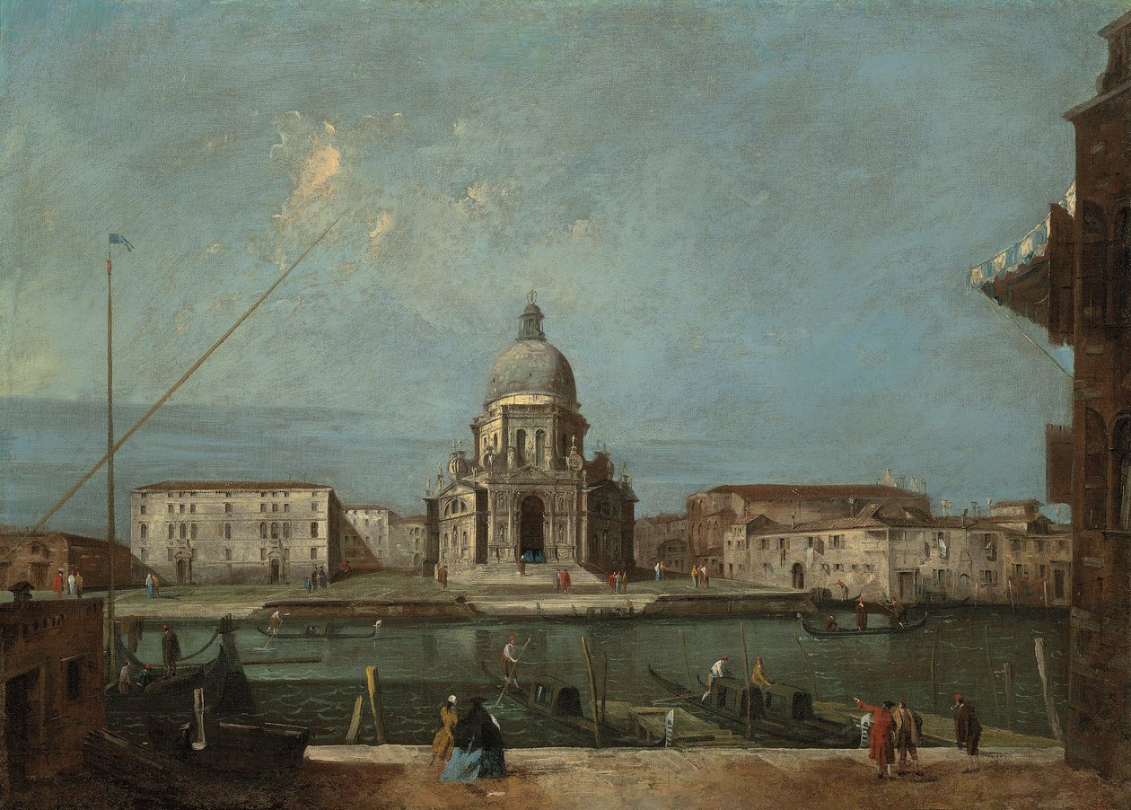 Gezicht op het Canal Grande, Venetië, met de kerk van Santa Maria della Salute door Francesco Guardi