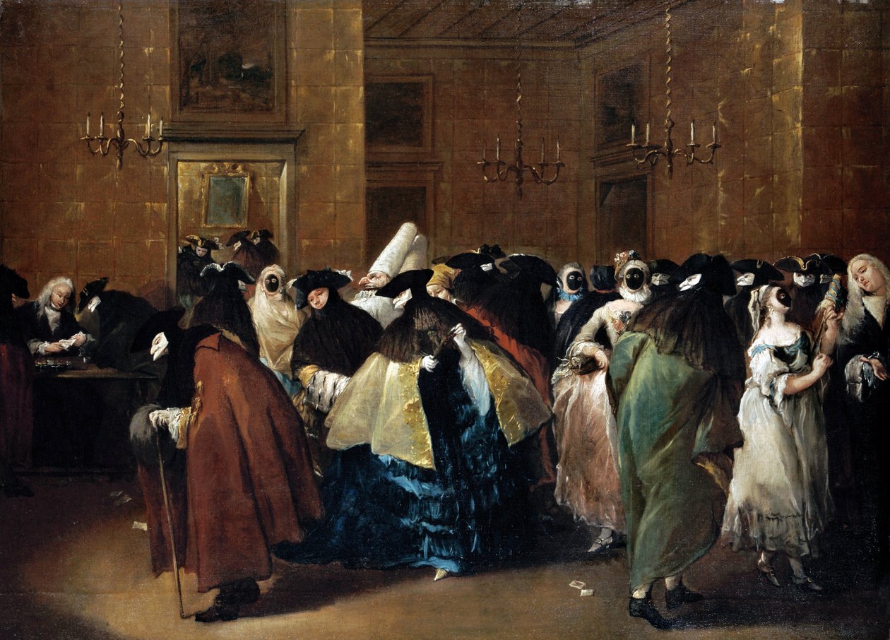 Casino (Il ridotto) in Venetië door Francesco Guardi