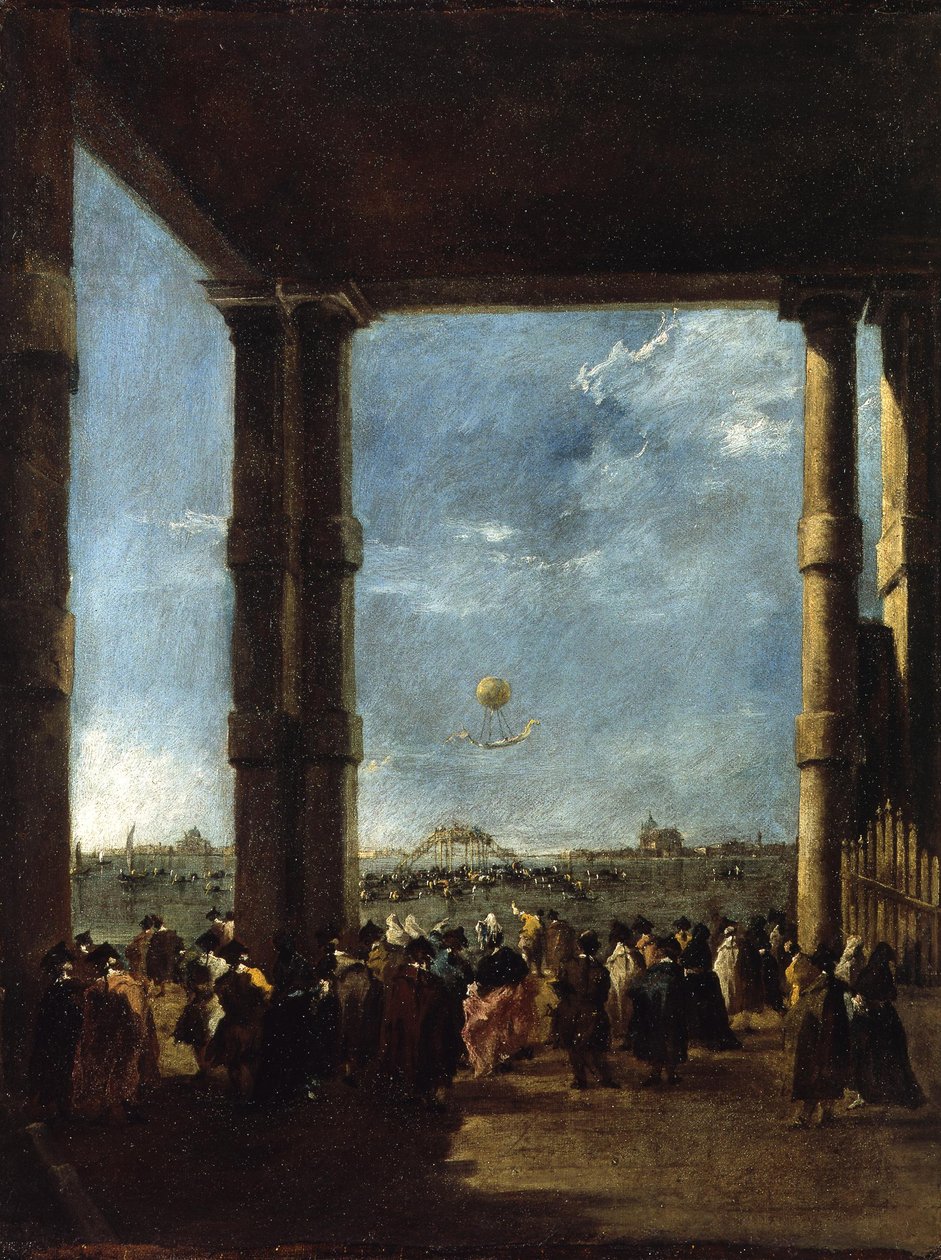 De ballonopstijging door Francesco Guardi