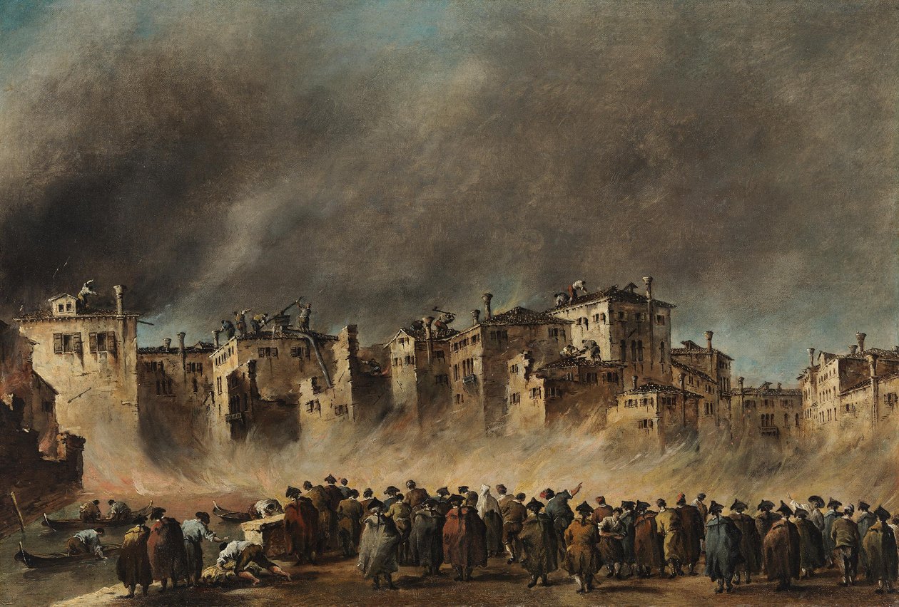De brand in de wijk San Marcuola door Francesco Guardi