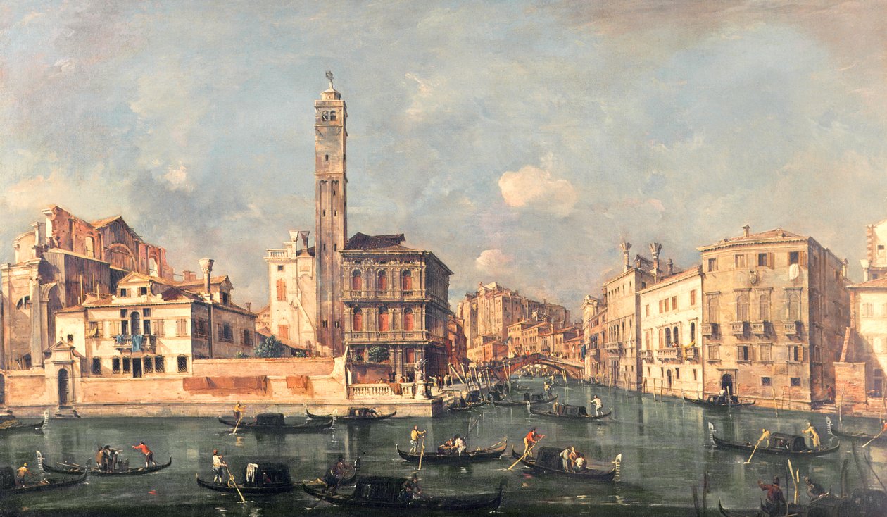 Groot Kanaal: San Geremia en de ingang naar de Cannaregio door Francesco Guardi