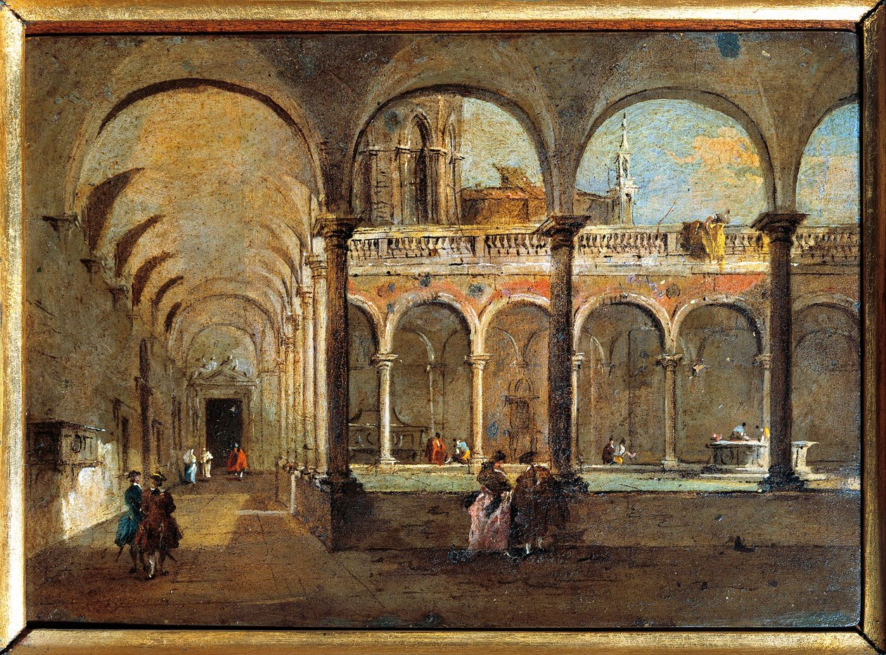 Italië, Venetië, Het Klooster van de Broeders door Francesco Guardi