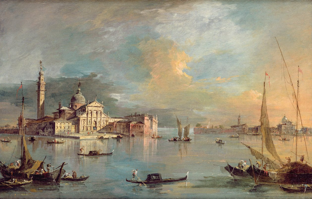 San Giorgio Maggiore, Venetië, met de Giudecca en Zitelle door Francesco Guardi