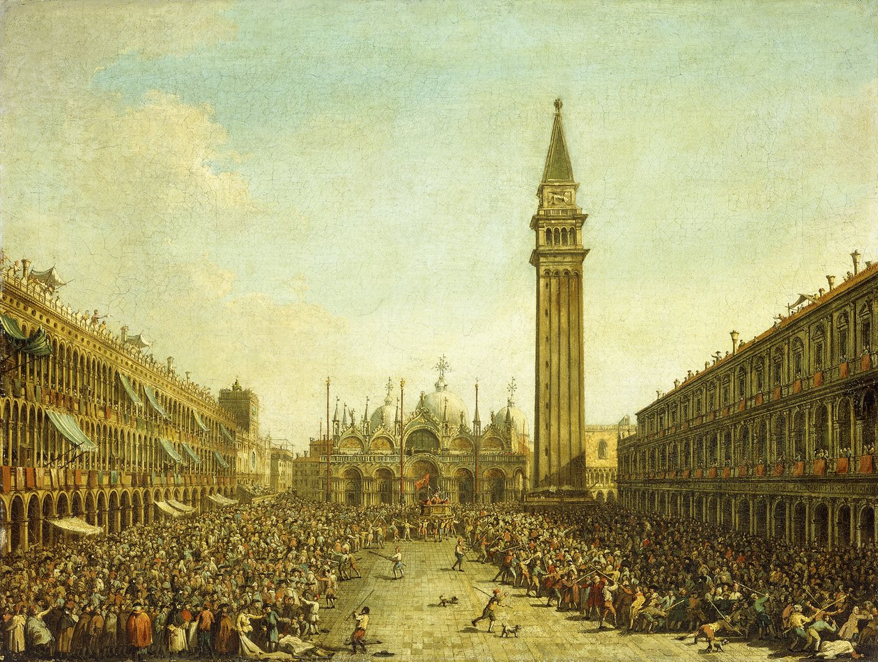 Het Piazza San Marco, op de kroningsdag van de doge door Francesco Guardi