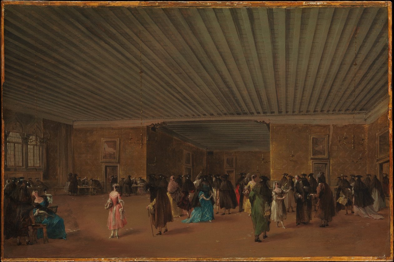 Het Ridotto Pubblico in Palazzo Dandolo door Francesco Guardi
