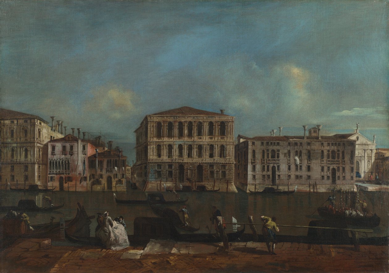 Venetië. Het Canal Grande met Palazzo Pesaro, 1755-1760 door Francesco Guardi
