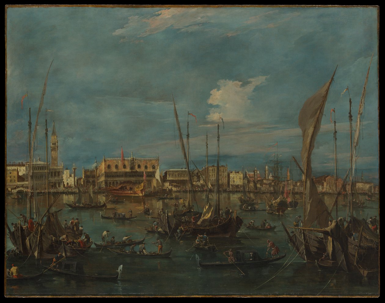Venetië vanuit het Bacino di San Marco door Francesco Guardi