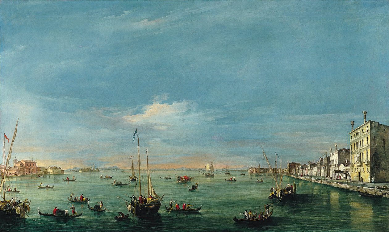 Gezicht op het Giudecca-kanaal en de Zattere door Francesco Guardi