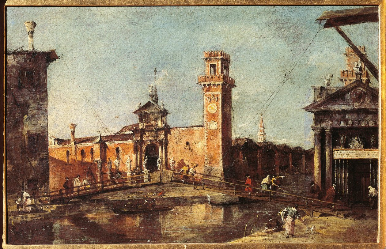 Uitzicht op het arsenaal in Venetië door Francesco Guardi