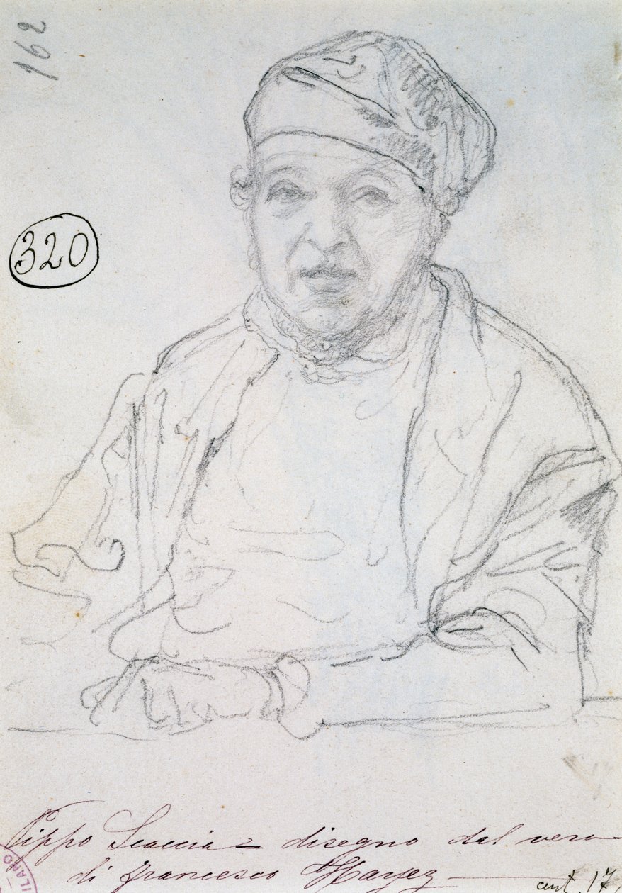 Studie voor portret van zijn zwager Pippo Scaccia door Francesco Hayez