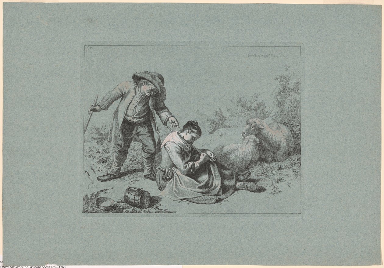 Plaat 10, uit De set van 12 pastorale scènes door Francesco Londonio
