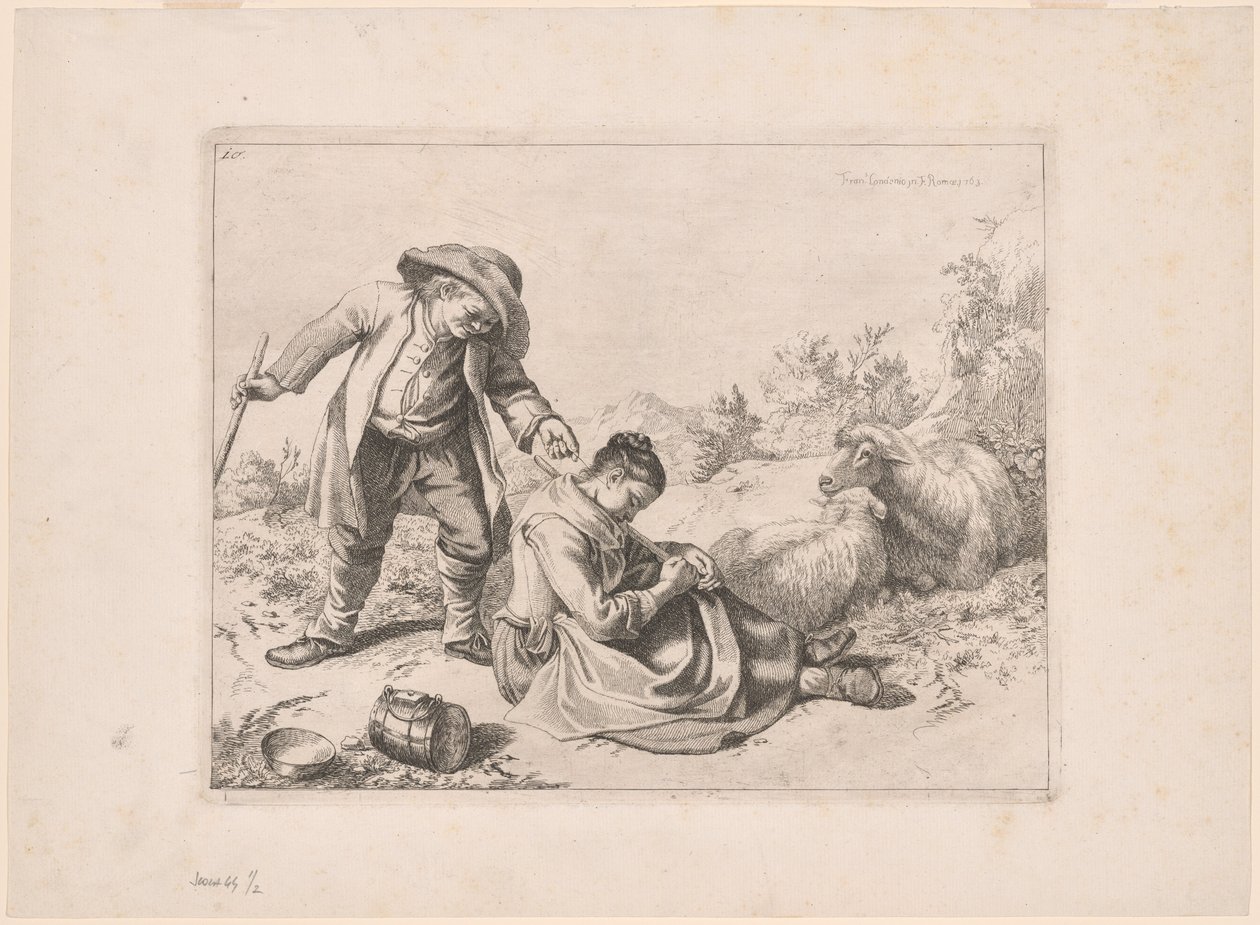 Plaat 10, uit De set van 12 pastorale scènes door Francesco Londonio