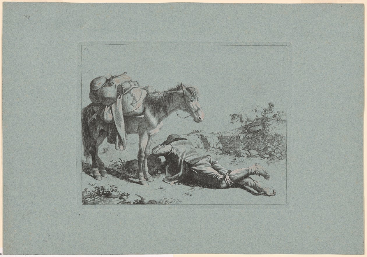 Plaat 8, uit De set van 12 pastorale scènes door Francesco Londonio