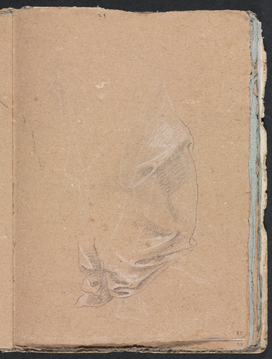 Verona Schetsboek: Draperiestudie pagina 57, 1760 door Francesco Lorenzi