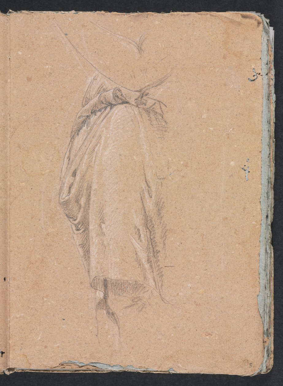 Verona Schetsboek: Draperiestudie met elleboog pagina 5, 1760 door Francesco Lorenzi