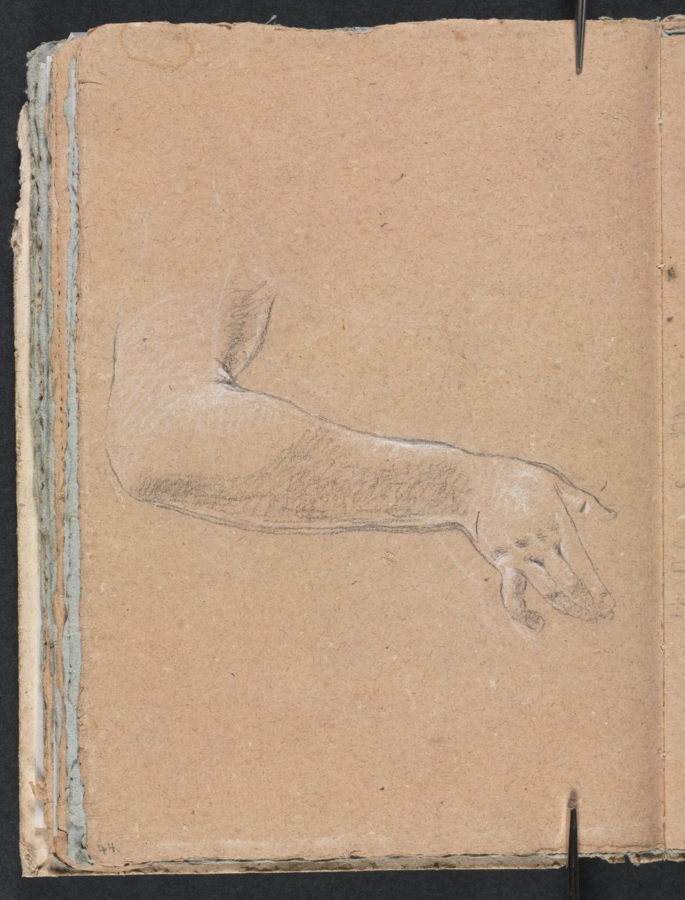 Verona schetsboek: Vrouwelijke rechterarm en hand pagina 44, 1760 door Francesco Lorenzi