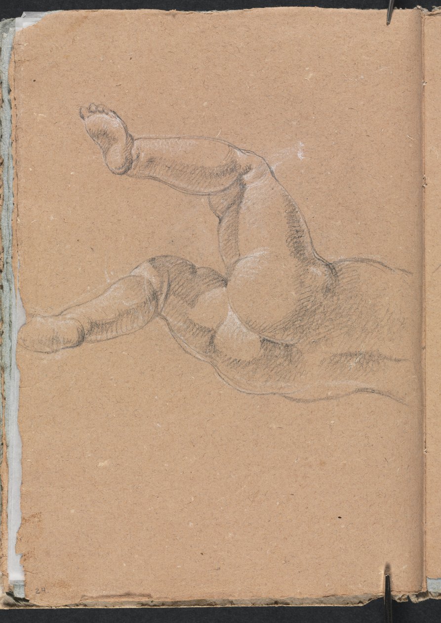 Verona Schetsboek: Putto (onderste helft van het lichaam) (pagina 24) door Francesco Lorenzi