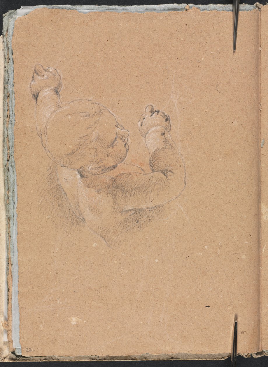 Verona schetsboek: Putto pagina 22, 1760 door Francesco Lorenzi