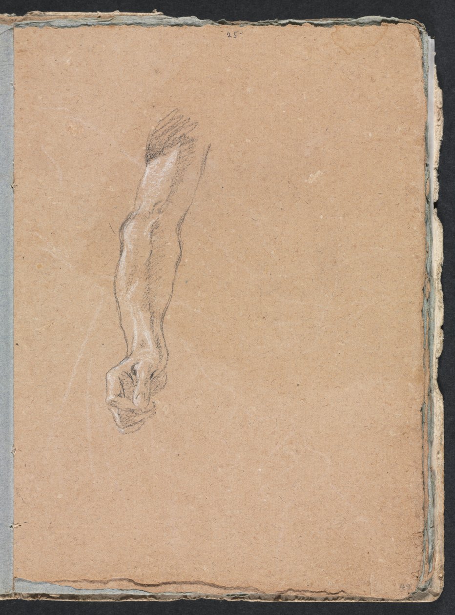 Verona schetsboek: Rechterarm en hand pagina 49, 1760 door Francesco Lorenzi
