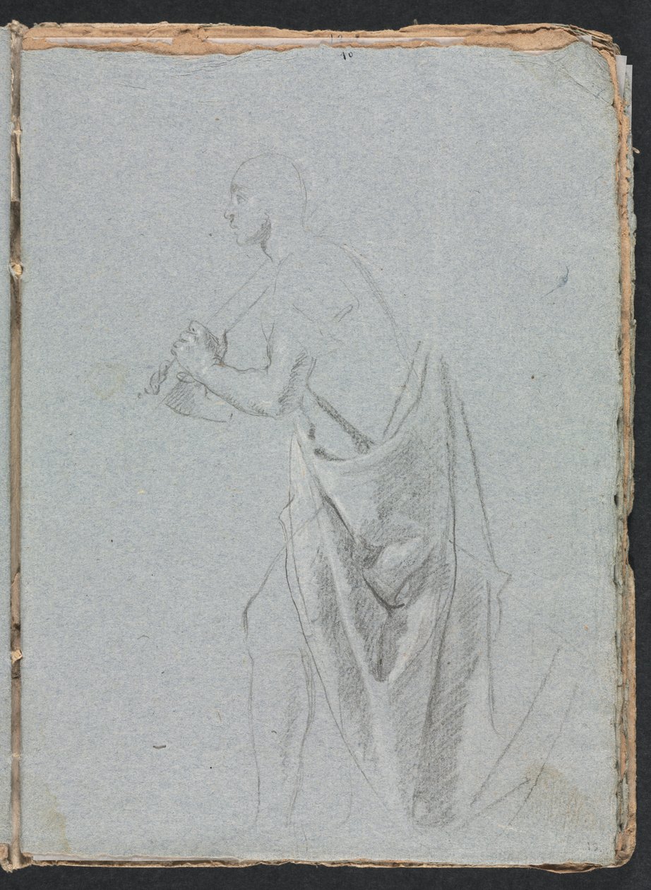 Verona Schetsboek: Staande man met draperie (pagina 19) door Francesco Lorenzi