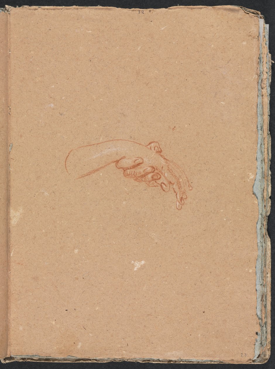 Verona schetsboek: Studie van handen (pagina 23) door Francesco Lorenzi