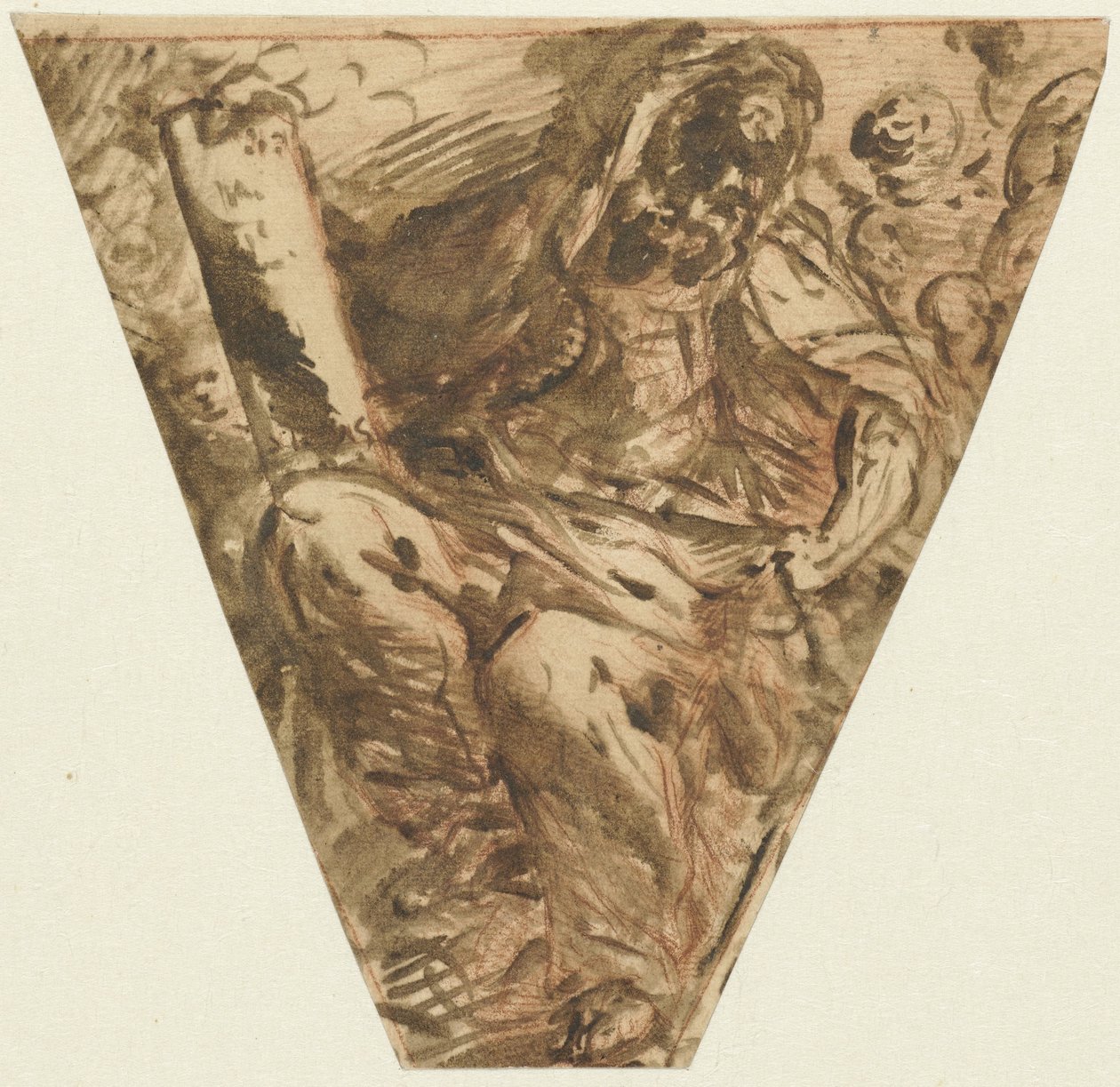 Zwikvulling met een zittende apostel door Francesco Maffei (attributed to)