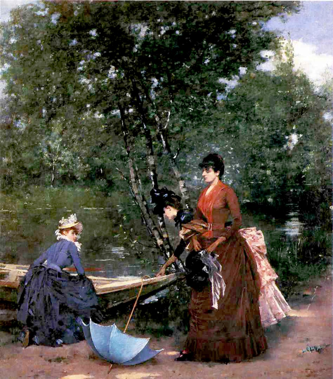 Dames in het Bois de Boulogne, Parijs door Francesco Miralles Galaup