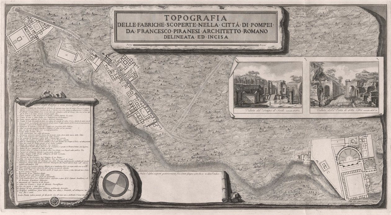 Topografia delle Fabbriche Scoperte nella Città di Pompei door Francesco Piranesi