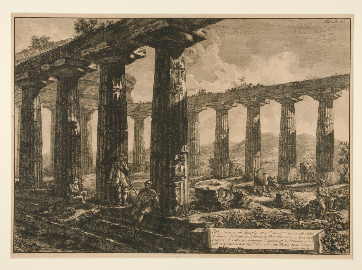 Vue intérieure du Temple, que l door Francesco Piranesi