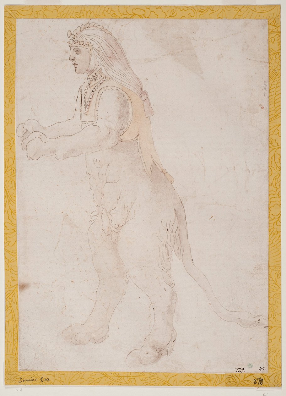 Stehende Sphinx door Francesco Primaticcio