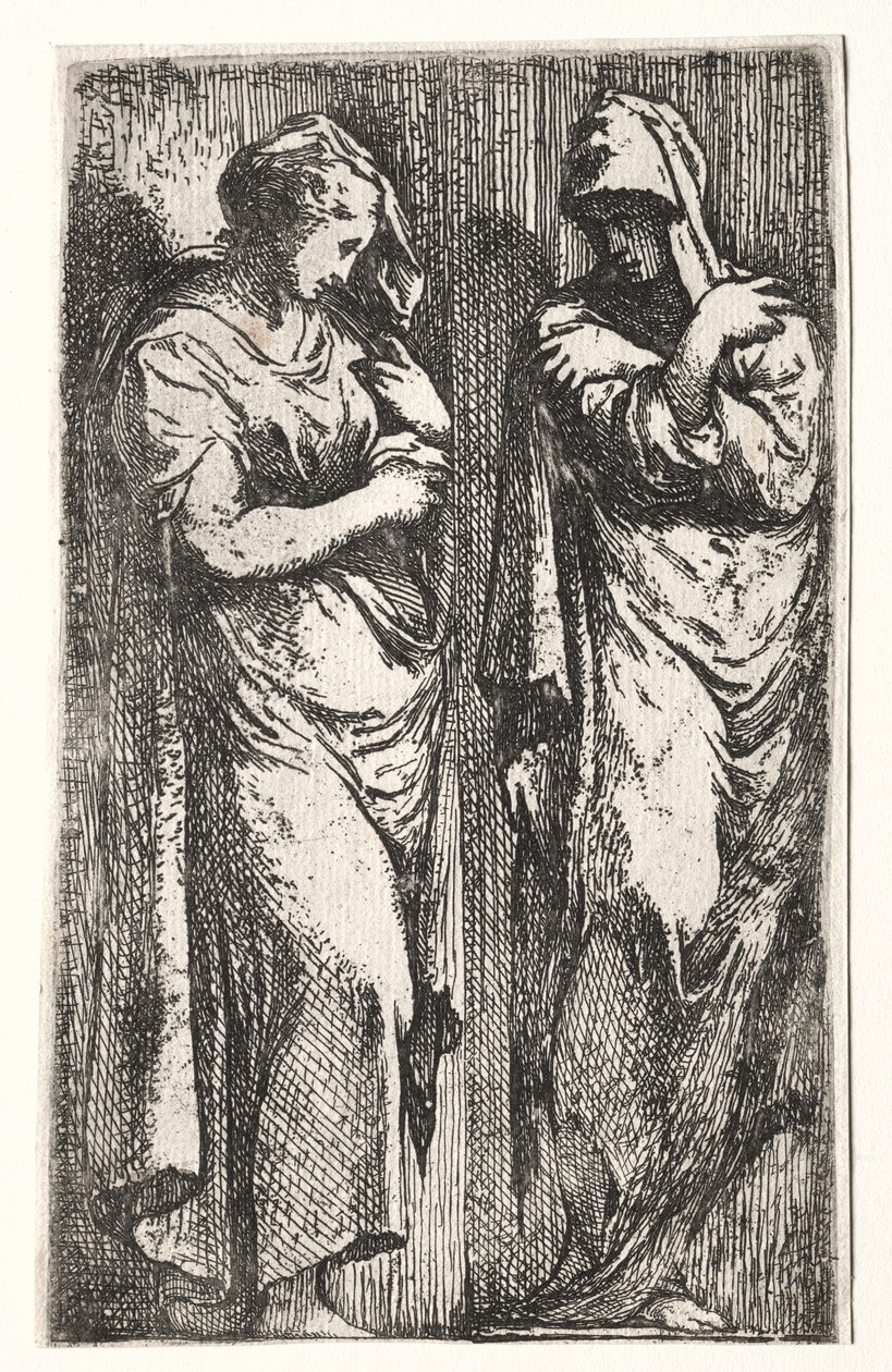 Twee Romeinse vrouwen door Francesco Primaticcio