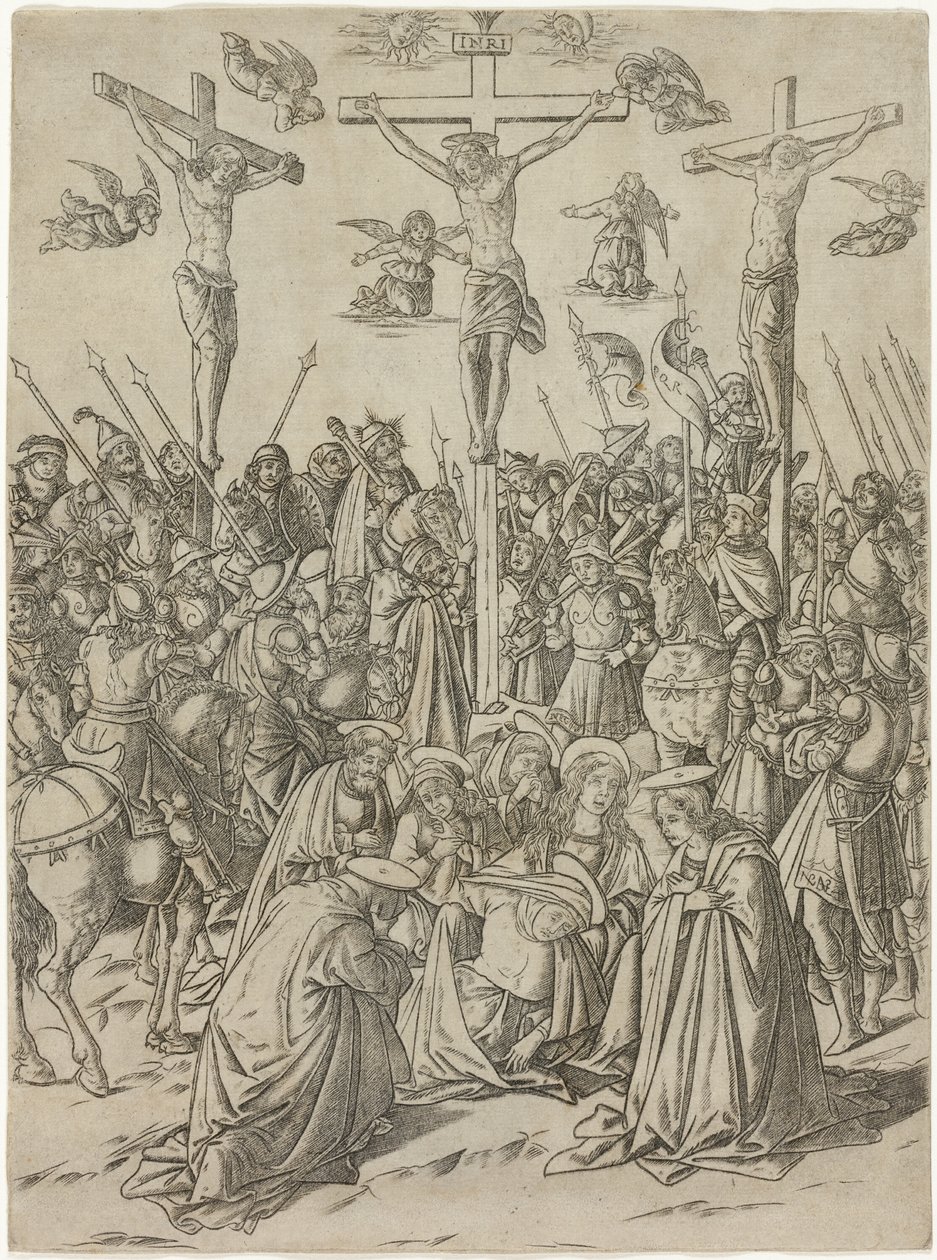 De Kruisiging met de Twee Dieven, plaat tien uit het Leven van de Maagd en Christus door Francesco Rosselli