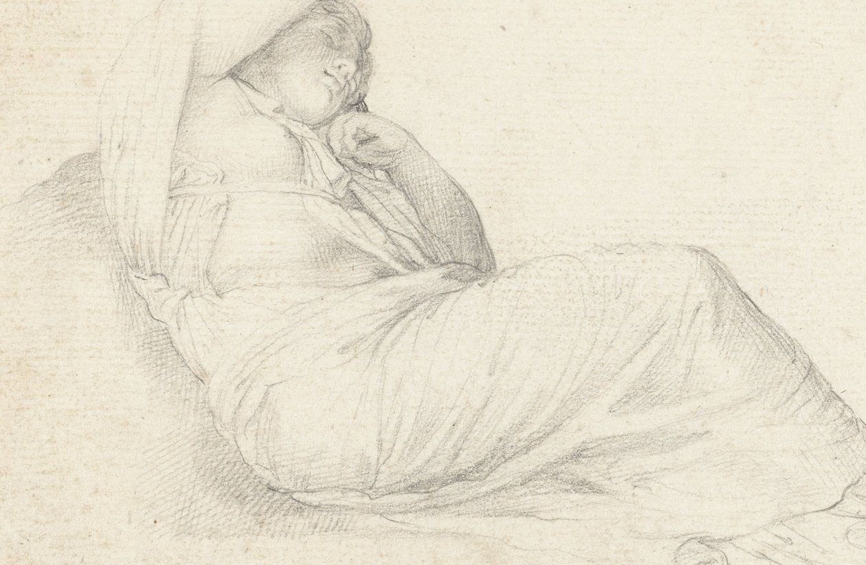 Slapende vrouw door Francesco Salviati