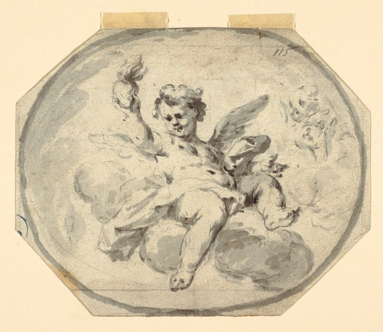 Tekening, Ontwerp voor een beschilderd plafond, 1770-1800 door Francesco Saverio Mergolo