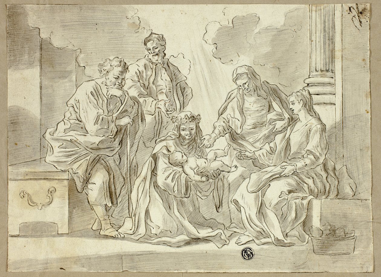 Heilige Familie met Heiligen door Francesco Solimena