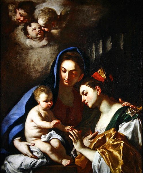 Het Mystieke Huwelijk van Sint Catharina door Francesco Solimena