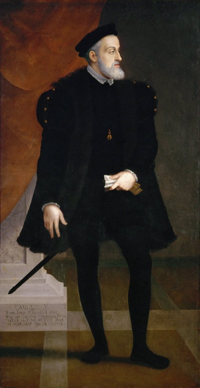 Portret van keizer Karel V door Francesco Terzio