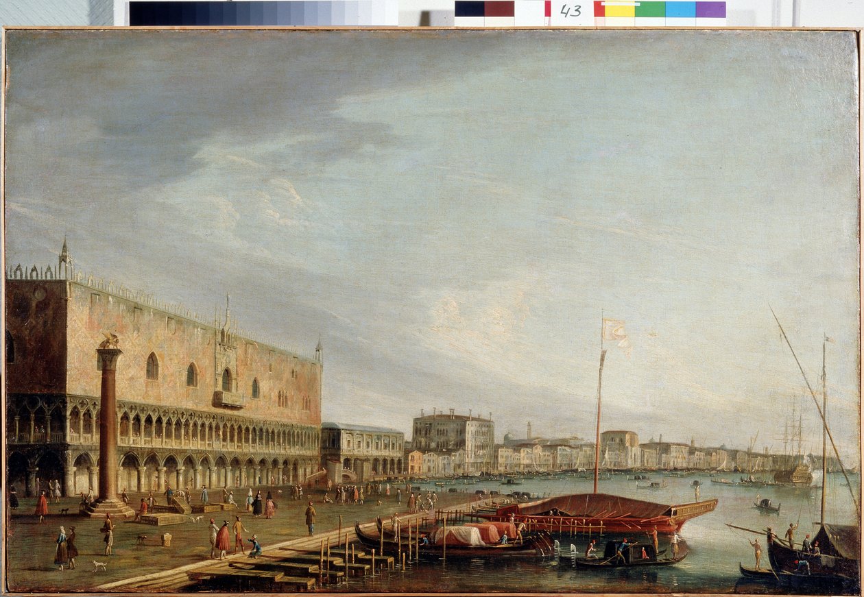 Uitzicht op het San Marcoplein met het Dogepaleis in Venetië door Francesco Tironi