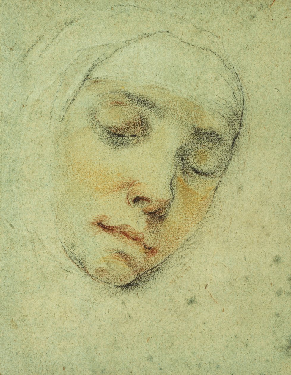 Portret van Pasitea Crogi, haar ogen gesloten in extase door Francesco Vanni
