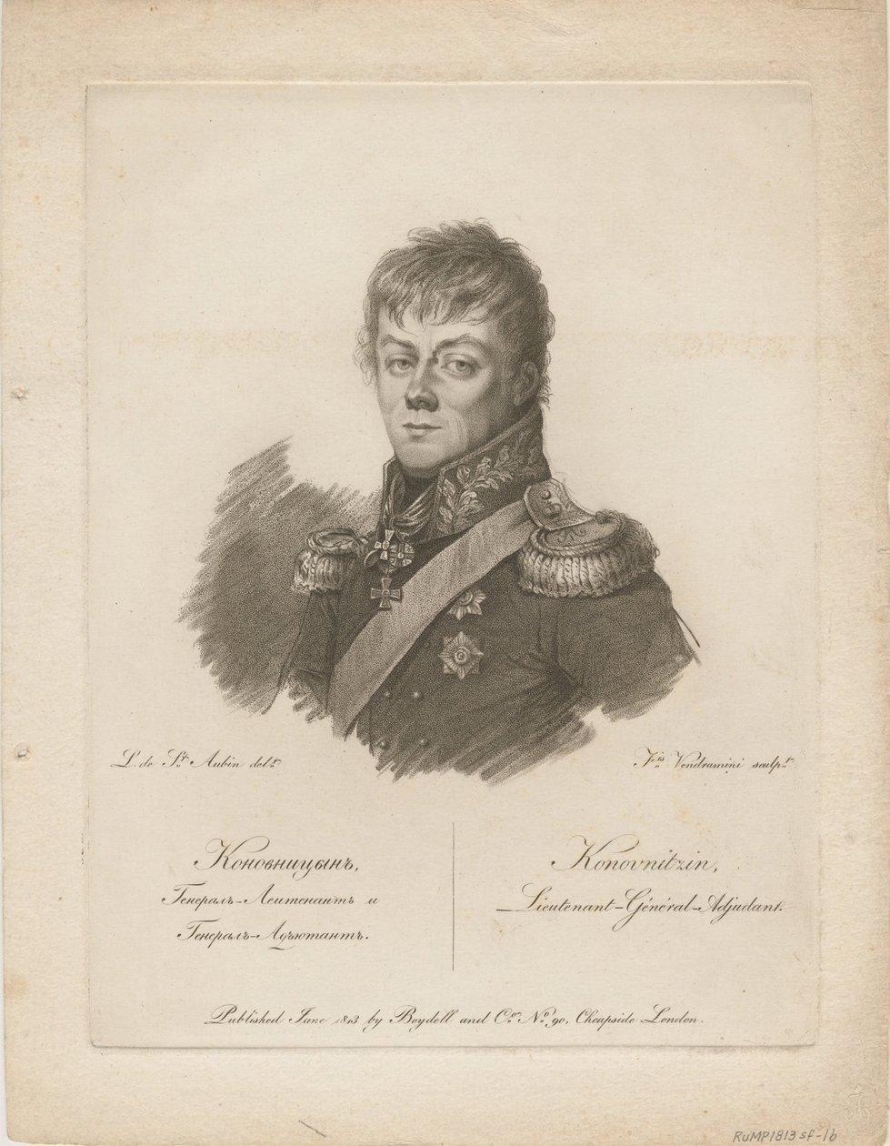 Portret van graaf Pyotr Petrovich Konovnitsyn 1764-1822, 1813 door Francesco Vendramini