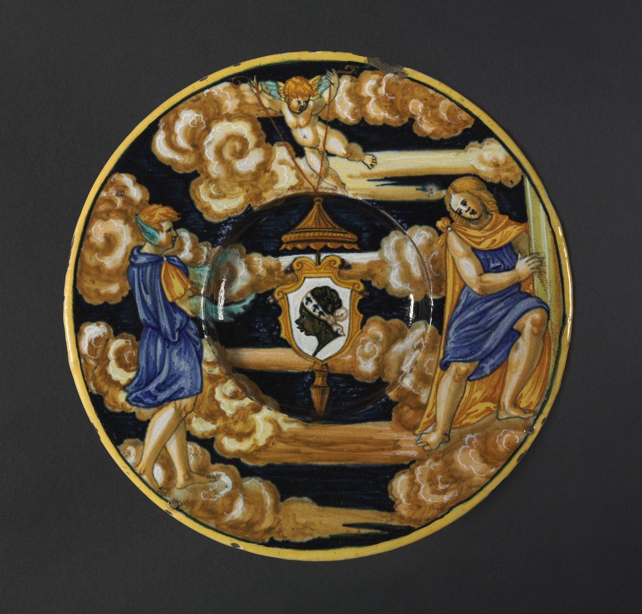 Bord met de wapens van de familie Pucci, 1532 door Francesco Xanto Avelli