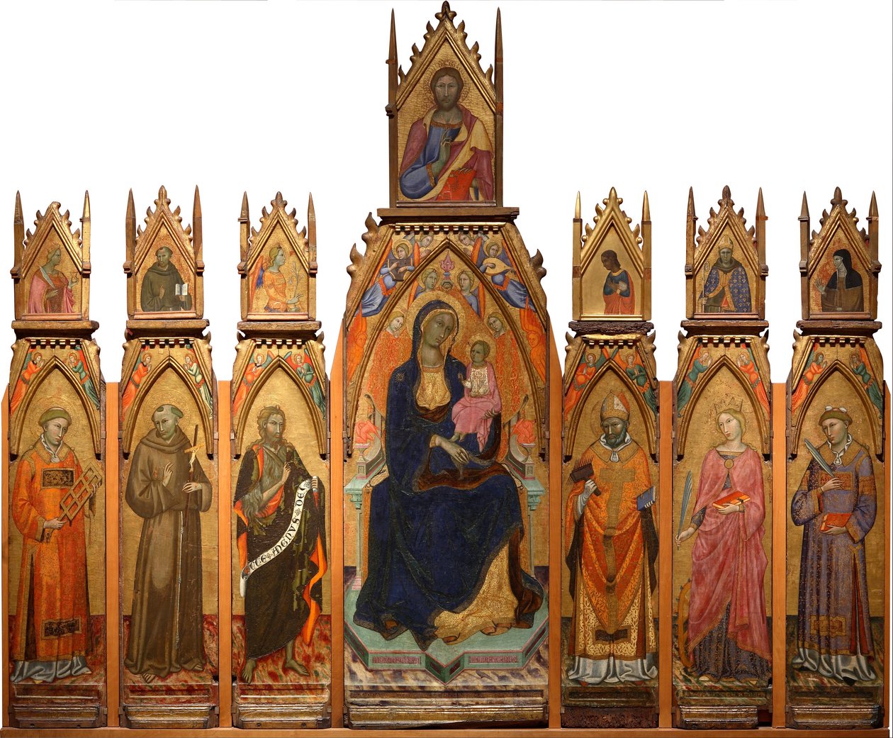 Madonna en Kind. Christus en Heiligen door Francesco dAntonio da Ancona
