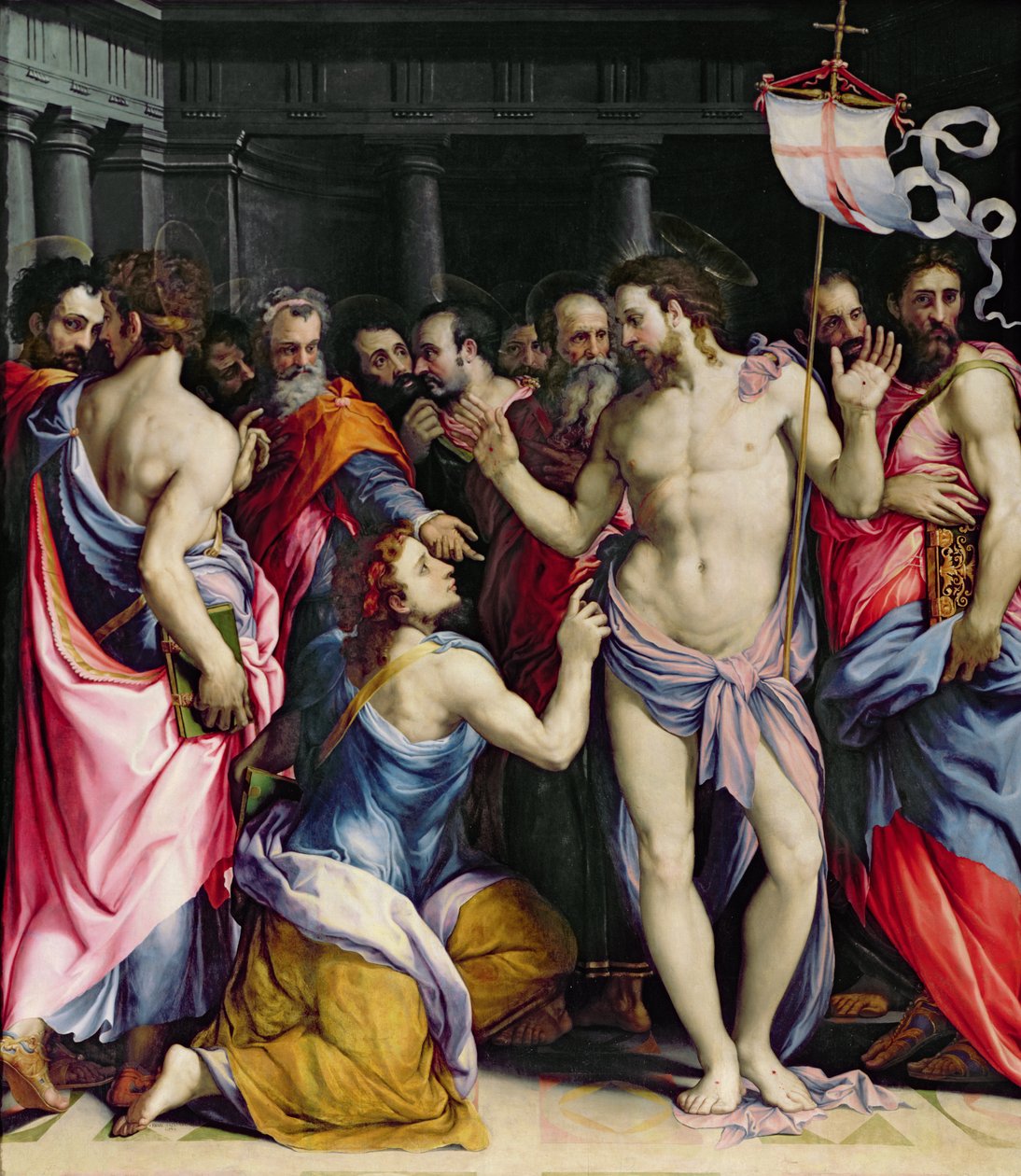 De ongelovigheid van Sint Thomas, ca. 1547 door Francesco de Rossi Salviati Cecchino