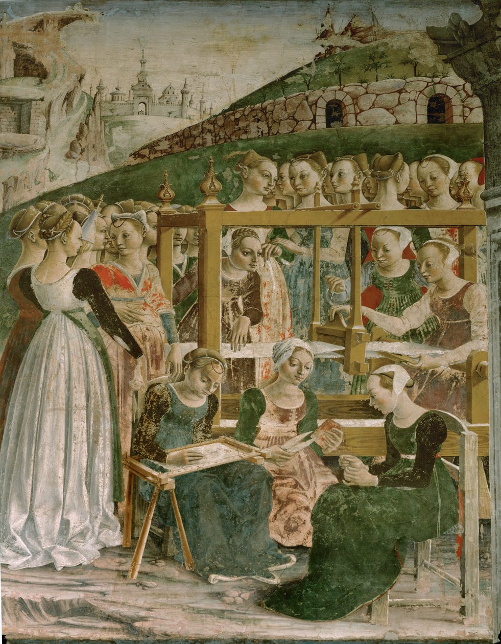 Hal van de maanden: Maart (fresco) door Francesco del & Roberti Ercole de